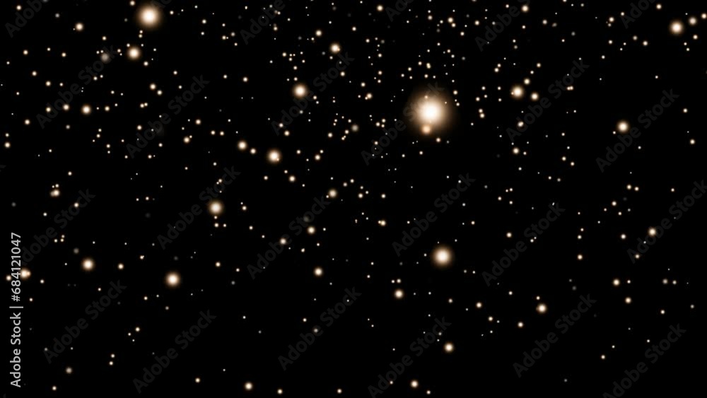 Poster yellow sparkle animation and slow motion endless loop particle light fall transparent background. fo