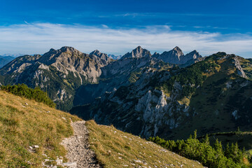 Autumn mountain tour to the Aggenstein and Brentenjoch in the beautiful Tannheimer Tal Austria