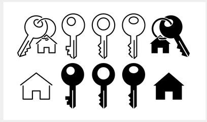 Real estete icon isolated Stencil key clipart Vector stock illustration EPS 10