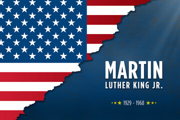 Martin Luther King Day blue vintage style background