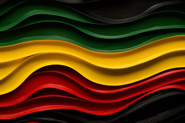 Fototapeta premium Black History Month background. Abstract yellow green black colors background. Juneteenth freedom day. Racial equality, freedom, human rights day