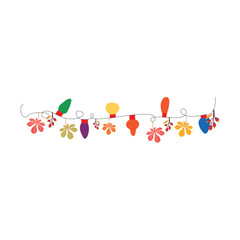 Autumn style decorative strings and colorful light bulbs. Background decoration, cards.