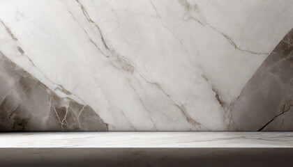 White marble flooring for interior decoration, used as studio background wall to display your products.
