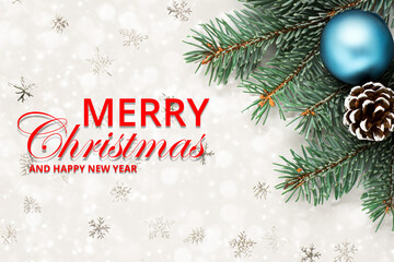 Fototapeta na wymiar Christmas and New Year background Greeting card