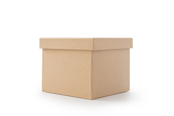 Brown paper premium box isolated on white