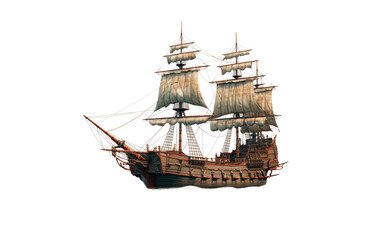 Thrilling Pirate Ship Adventure Ride Isolated on Transparent Background PNG