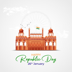 Creative India Happy Republic Day Post design for social media post and Celebrating the 75th year of India's Independence