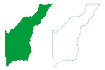 Obraz premium Nova Brasilandia dOeste municipality (State of Rondônia or Rondonia, RO, Municipalities of Brazil, Federative Republic of Brazil) map vector illustration, scribble sketch Nova Brasilândia d'Oeste map