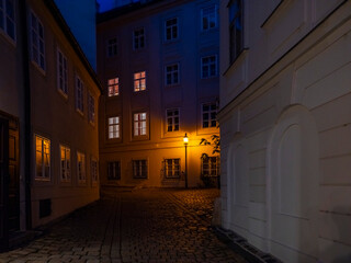 dark night street in Vienna old town