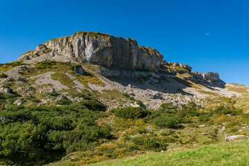 Autumn mountain tour on the Hoher Ifen in the Kleinwalsertal Allgau Alps