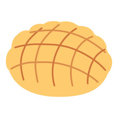 手描きのメロンパンのイラスト