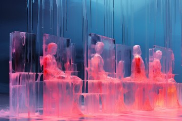 Ice Sculpture Artists - Generative AI - obrazy, fototapety, plakaty