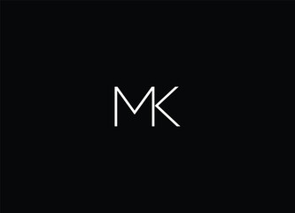 Creative Letters MK Logo Design Vector Template - obrazy, fototapety, plakaty