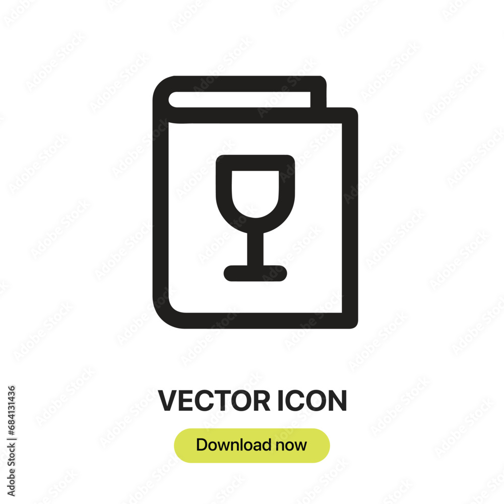 Poster restaurant menu icon vector. linear-style sign for mobile concept and web design. restaurant menu sy