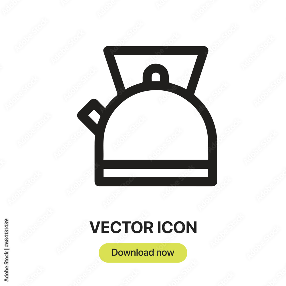 Poster kettle icon vector. linear-style sign for mobile concept and web design. kettle symbol illustration.