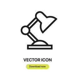 Desk Lamp icon vector. Linear-style sign for mobile concept and web design. Desk Lamp symbol illustration. Pixel vector graphics - Vector.	