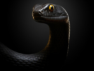 The ominous presence of a black mamba, hidden among leaves in its natural habitat.