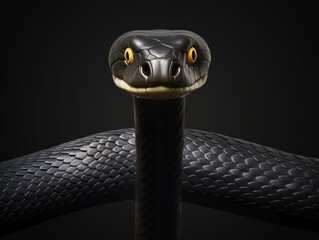 The ominous presence of a black mamba, hidden among leaves in its natural habitat.