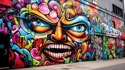 Graffiti art in an urban setting