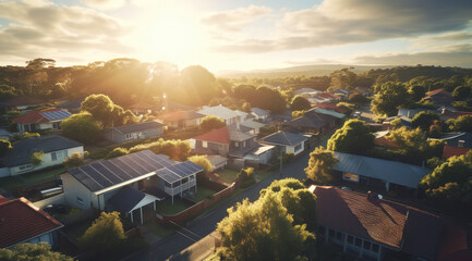 a view of a suburb through an aerial view