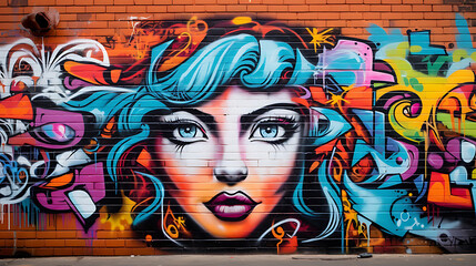 Fototapeta premium Graffiti art in an urban setting