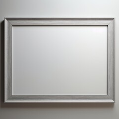 Contemporary Gray Picture Frame on the Wall of Art Museum with Blank Space for Advertisement or Photograph. Background Concept of Art Exhibition