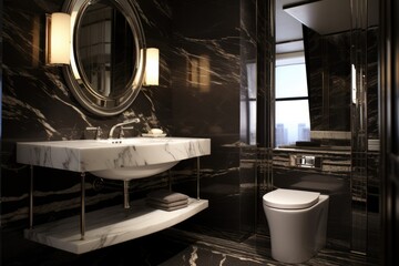 Luxurious Marble Toilette for Lavatory Art in Interior Design of Bathroom or Apartment