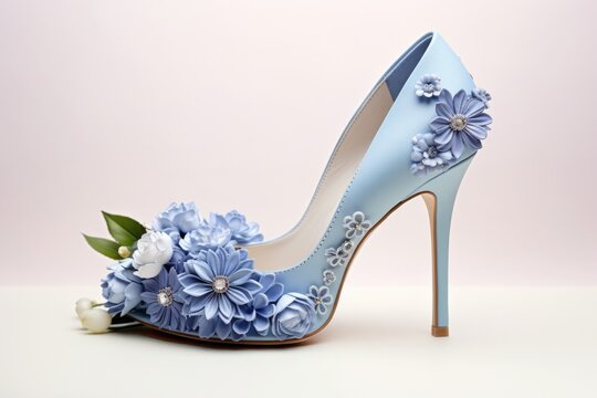 Blue lace wedding shoes best sale