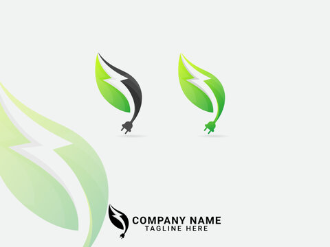 Eco energy logo. Leaf energy logo design. Natural. Business. Modern design. Leaf vector. Eco. Natural energy. Finance. Green color. Power