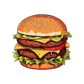 recommend clip art: hamburger isolated on white background