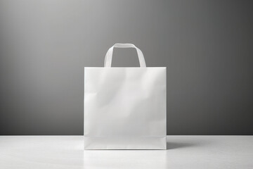 White paper bag mockup with simple dark background using generative AI 