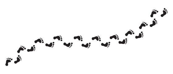 Human footprints icon white background design.