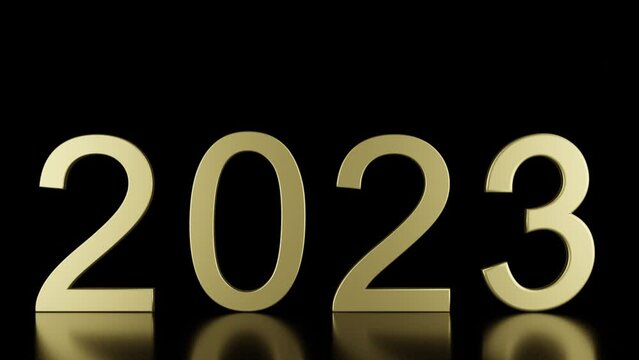 Filmato. Illustrazione 3D. Anno nuovo 2024. Capodanno 2024 in numeri. Il 2024 sostituisce il 2023..