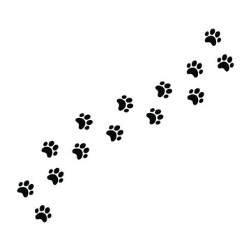 Dog or cat paw print on a white background. Vector illustration.