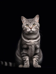 Obraz premium American Shorthair Cat Studio Shot Isolated on Clear Background