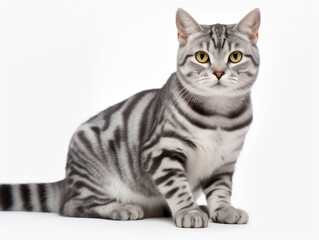 Fototapeta premium American Shorthair Cat Studio Shot Isolated on Clear Background