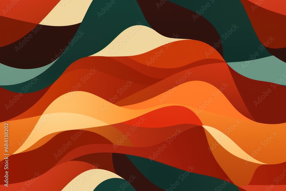 Poster seamless pattern with abstract waves and spots. illustration for background. generative ai