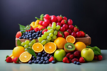 Aesthetic composition of different fruits and vegetables 17