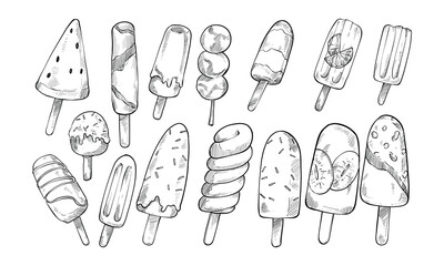 stick ice cream handdrawn illustration