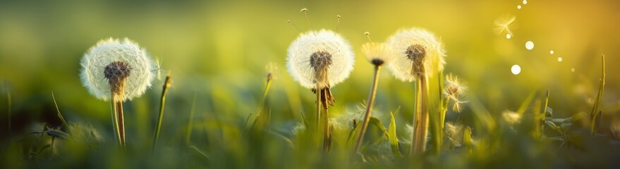 Sun-Kissed Dandelions: Unveiling the Beauty of Summer Blooms Generative AI