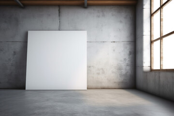 Empty white blank canvas with simple background with copy space using generative AI  - obrazy, fototapety, plakaty