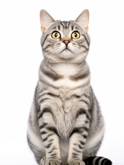 Obraz premium American Shorthair Cat Studio Shot Isolated on Clear Background