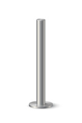 Metal pole, 3D realistic stainless steel rod and pillar on round base for traffic sign © backup16