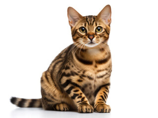 Bengal Cat Studio Shot Isolated on Clear Background