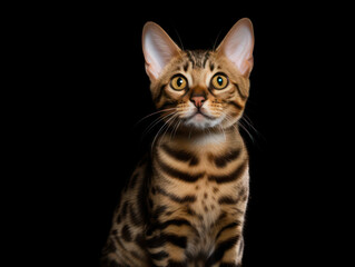 Bengal Cat Studio Shot Isolated on Clear Background