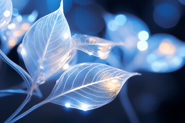 Stunning Natural Patterns: Bokeh Background Adorned with Delicate Leaves Generative AI
