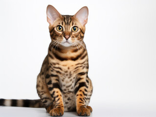 Fototapeta premium Bengal Cat Studio Shot Isolated on Clear Background