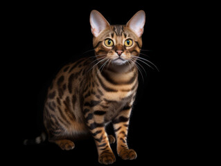 Obraz premium Bengal Cat Studio Shot Isolated on Clear Background