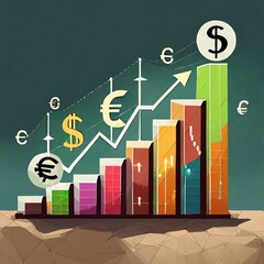 Grafico andamento borsa, astratto