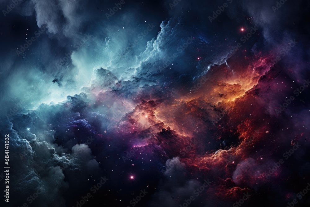 Wall mural outer space with nebula, galaxy and stars